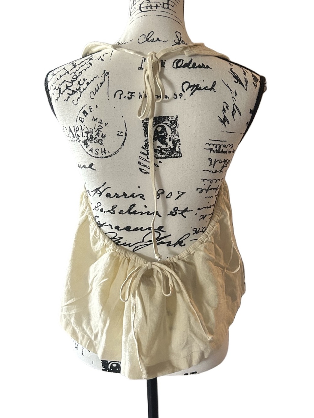 Free People Free-Est Melted Away Cotton-Linen Cropped Halter Top NWOT - Picture 4 of 9